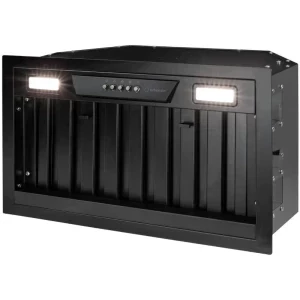 Hota incorporabila Turbionaire integrata THC50BPB, Putere de absorbtie 682 m3/h, Clasa A++, Iluminare LED, Filtre Baffle, Colector de grasimi, 52 cm, Inox