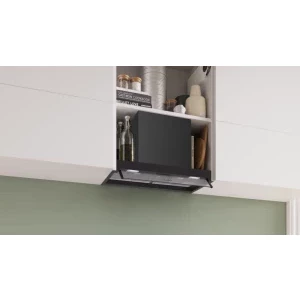 Bosch integrata DBB65CC60, Putere de absorbtie 582 m3/h, Clasa B, 3 trepte de viteza, Iluminare LED, 60 cm, Negru