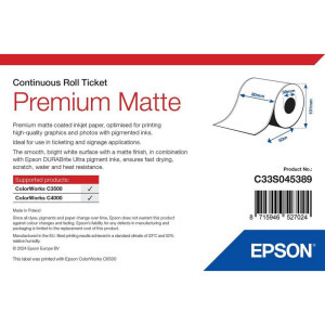 Consumabil Epson Rola continua bilete mate premium C33S045389, 80 mm x 50 m