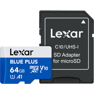 Lexar microSDXC Blue Plus UHS-I 64GB + Adaptor