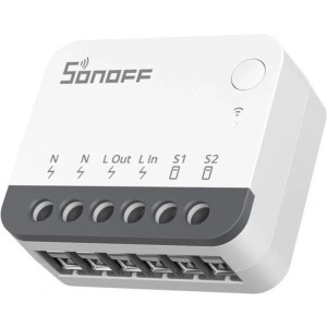 Sonoff ZBMINIR2, Zigbee Smart Switch, 1 Canal, 10A, cu Nul, Repeater, Control aplicatie, Control vocal, Program