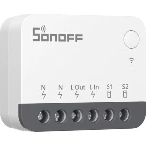 Sonoff ZBMINIR2, Zigbee Smart Switch, 1 Canal, 10A, cu Nul, Repeater, Control aplicatie, Control vocal, Program