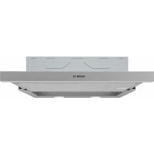 Hota incorporabila Bosch telescopica DFM064W55, Putere de absorbtie 394 m3/h, Clasa C, 3 trepte de viteza, Iluminare LED, 60 cm, Argintiu