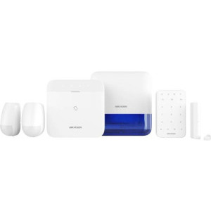 Hikvision Kit Alarma AX PRO DS-PWA96-KIT2-WE, Wireless, Tastatura, Sirena, 2x Senzori miscare, Senzor usa