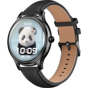 SmartWatch COLMi L28 negru, curea piele neagra