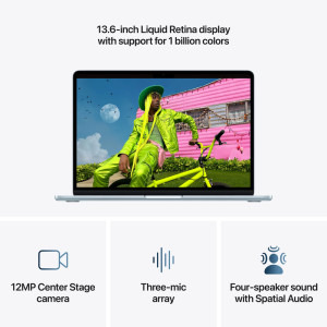 Apple 13.6'' MacBook Air 13 with Liquid Retina, Apple M5 chip (10-core CPU), 24GB, 1TB SSD, Apple M5 10-core GPU, macOS, Sky Blue, INT keyboard, 2026