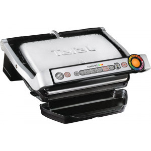 Tefal Gratar electric, Optigrill+ Wafles GC716D12, 2000W, 6 programe, Indicator pentru nivelul de gatire, Placi detasabile, Accesoriu pentru gofre, Negru/Argintiu