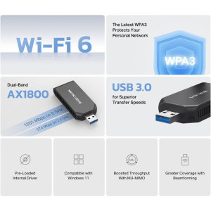 MERCUSYS MA70XM AX1800 Dual-Band Wi-Fi 6