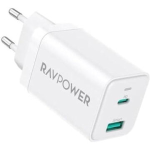 Incarcator retea RP-PC171, 1x USB-C, 1x USB, Quick Charge, 45 W, GaN, White