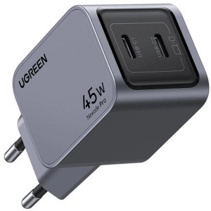 Ugreen X707, 2x USB-C, Quick Charge 45 W, GaN, Grey