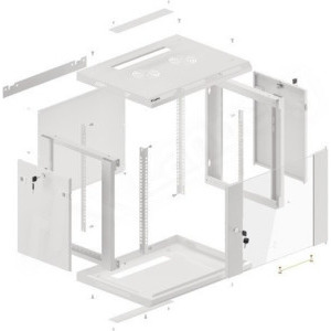 Lanberg WF01-6409-10S 9U, Wall mount, 600 x 450, Glass door, Gri