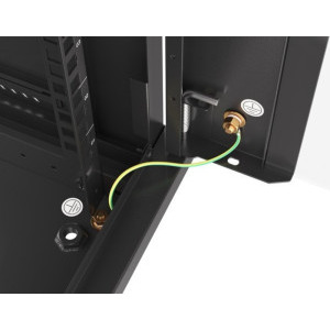 Lanberg WF01-6409-10B 9U, Wall mount, 600 x 450, Glass door, Negru