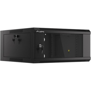Lanberg WFFA-5604-10B 4U, Wall mount, 600 x 411, Glass door, Negru