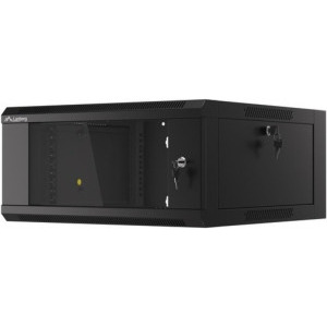 Lanberg WFFA-5604-10B 4U, Wall mount, 600 x 411, Glass door, Negru