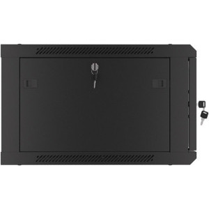 Lanberg WF01-6606-10B 6U, Wall mount, 600 x 600, Glass door, Negru