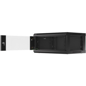 Lanberg WF01-6404-10B 4U, Wall mount, 600 x 450, Glass door, Negru