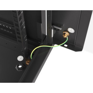 Lanberg WF01-6627-10B 27U, Wall mount, 600 x 600, Glass door, Negru