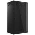 Lanberg WF01-6422-10B 22U, Wall mount, 600 x 450, Glass door, Negru