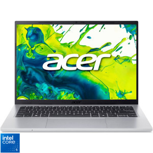 Laptop Acer 14 Aspire Go 14 AG14-72P, WUXGA IPS, Procesor Intel® Core™ 5 120U (12M Cache, up to 5.00 GHz), 16GB DDR4, 512GB SSD, Intel Graphics, No OS, Pure Silver