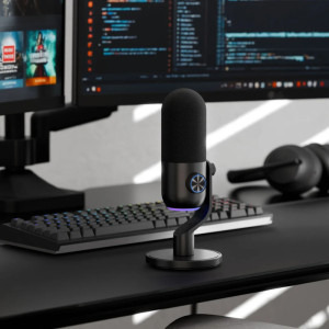 streamplify Mic Mini RGB cu suport Black
