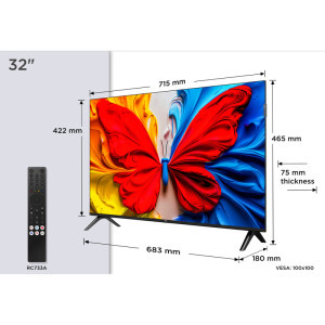 TCL Smart TV QLED 32S5K Seria S5K 80cm negru Full HD