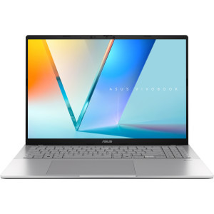 Laptop ASUS 16 Vivobook S16 S3607QA, 2.5K 144Hz, Procesor Qualcomm Snapdragon X X1-26-100, 16GB LPDDR5X, 1TB SSD, Qualcomm Adreno, Win 11 Pro, Cool Silver