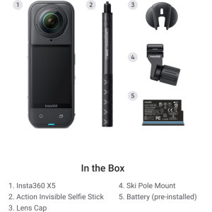 Insta360 X5 Midnight Black Ski Bundle