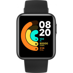 Xiaomi Mi Watch Lite, policarbonat negru, curea TPU negru + GPS, 12 moduri sport, Rezistent la apa, senzor HR, autonomie pana la 9 zile