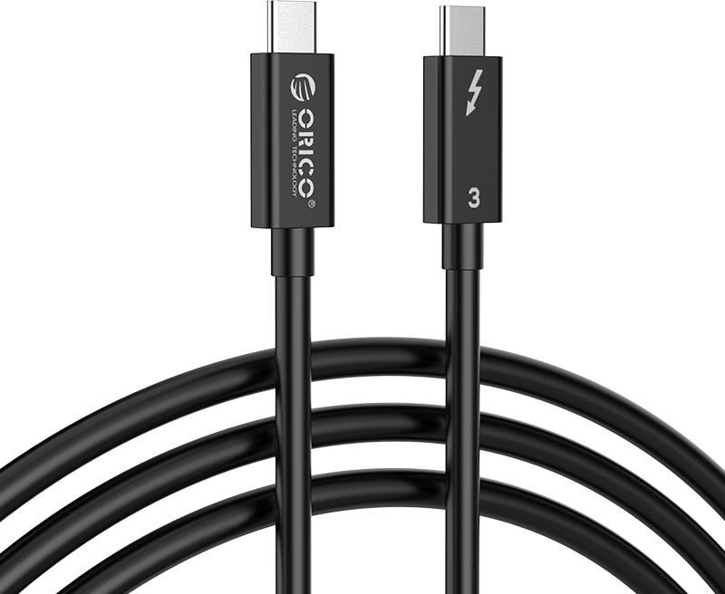 Cablu video Orico TBL07, USB-C Male la Thunderbolt 3 Male, 0.7 m, negru