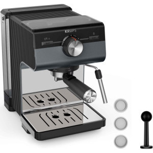 Krups manual Authentic+ C80 XP384G10, 1000W, 15bar, 2L, Negru/Gri