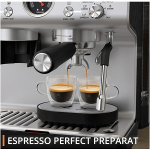 Krups manual Precision XP801T10, 1000W, 15bar, Negru/Argintiu