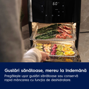 Electrolux Friteuza cu aer cald Seria 800 EAF12B, 1800W, 12L, Negru