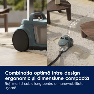Electrolux Seria 300 EL31C1LDB, fara sac, 850W, 2L, Albastru/Negru