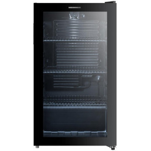 Frigider Heinner Racitor bauturi HBC-M93BKE, 93 L, Clasa E, Control mecanic, Iluminare LED, 84 cm, Negru