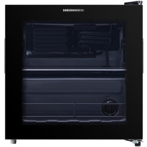 Frigider Heinner Racitor bauturi HBC-M44BKE, 44 L, Clasa E, Control mecanic, Iluminare LED, 49 cm, Negru