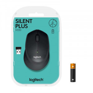 Logitech M330 Silent Plus, Wireless, Black