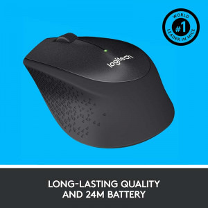 Logitech M330 Silent Plus, Wireless, Black