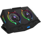 Stand/Cooler notebook AQIRYS Pluto, diagonala max. de pana la 17.3 inch, iluminare RGB, hub USB, stand pentru telefon