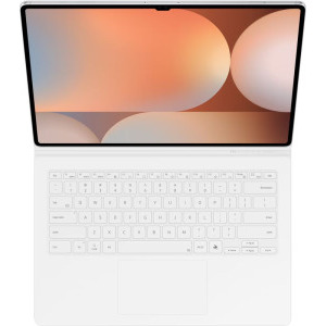 Samsung Husa de protectie tip stand Book cu tastatura White pentru Galaxy Tab S10 Ultra/Tab S9 Ultra