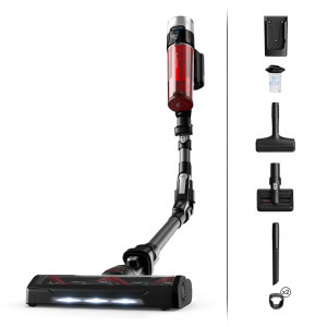 Rowenta vertical XForce Flex 9.60 Animal Care RH2078WO, 250W, Tub Flex, Smart Control Display, baza de incarcare, 0.4L, Rosu/ negru, Rosu-Negru
