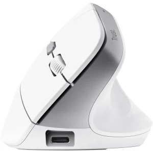 Trust Bayo II, Wireless Ergonomic, Silent click, Reincarcabil USB-C, White