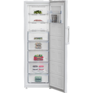 Beko Congelator B5RFNE314W, 286 L, Clasa E, No Frost, ProSmart Inverter, MaxStore, Usi reversibile, Rafturi usa, 186 cm, Alb
