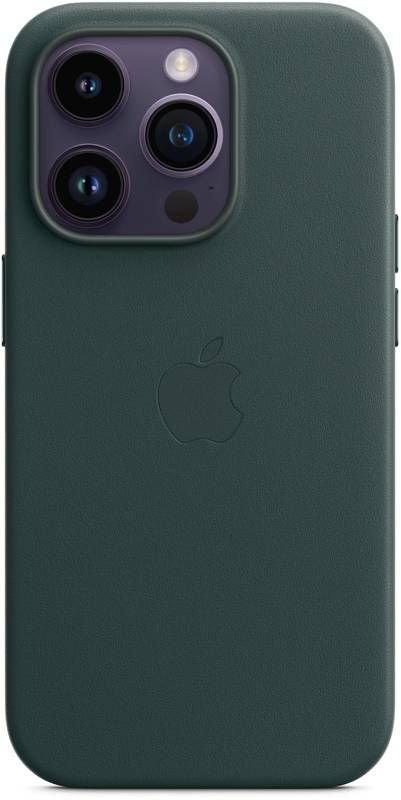 Apple Protectie pentru spate, material piele, cu MagSafe pentru iPhone 14 Pro Max, culoare Forest Green