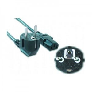 Cablu componente Gembird Schuko Male - IEC 320 C13 Female, 3m, negru