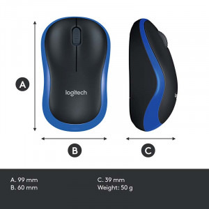 Logitech M185, Wireless, Blue
