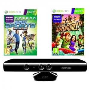 Microsoft Xbox 360 Senzor Kinect + Joc Adventures + Kinect Sports 2