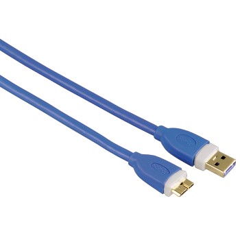 Cablu periferice Hama USB 3.0 Male - microUSB 3.0 Male, 1.8m, albastru