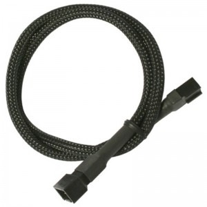 Nanoxia 3-pin Fan Female - 3-pin Fan Male, 0.3m, negru