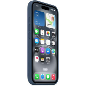Apple Protectie pentru spate, material silicon, cu MagSafe pentru iPhone 16, culoare Denim