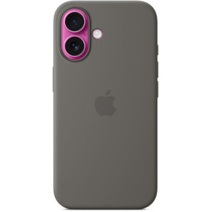 Apple Protectie pentru spate, material silicon, cu MagSafe pentru iPhone 16, culoare Stone Gray